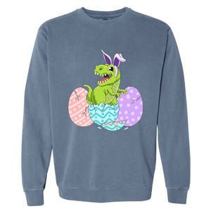 Cute Easter Dinosaur T Rex Bunny Easter Day Toddler  Garment-Dyed Sweatshirt