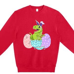 Cute Easter Dinosaur T Rex Bunny Easter Day Toddler  Premium Crewneck Sweatshirt