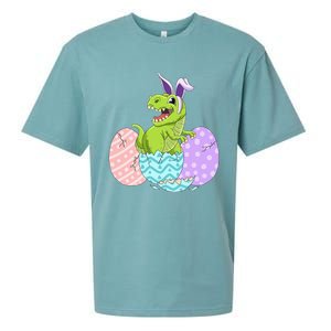 Cute Easter Dinosaur T Rex Bunny Easter Day Toddler  Sueded Cloud Jersey T-Shirt