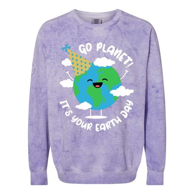 Cute Earth Day Go Planet Its Your Earth Day Boy Colorblast Crewneck Sweatshirt