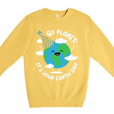 Cute Earth Day Go Planet Its Your Earth Day Boy Premium Crewneck Sweatshirt