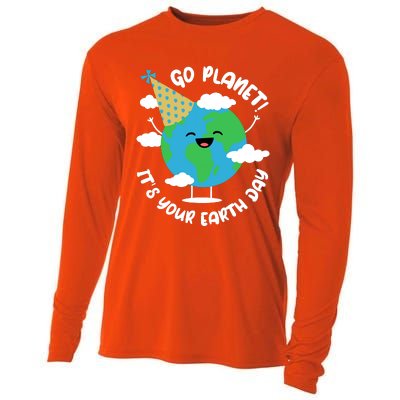 Cute Earth Day Go Planet Its Your Earth Day Boy Cooling Performance Long Sleeve Crew