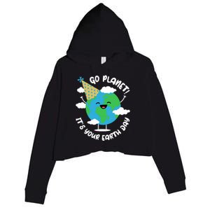 Cute Earth Day Go Planet Its Your Earth Day Boy Crop Fleece Hoodie