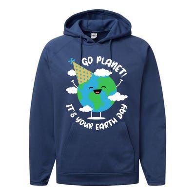 Cute Earth Day Go Planet Its Your Earth Day Boy Performance Fleece Hoodie