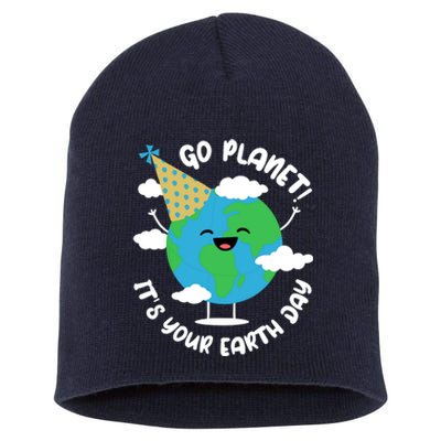 Cute Earth Day Go Planet Its Your Earth Day Boy Short Acrylic Beanie