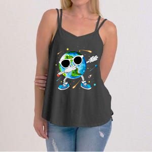 Cute Earth Day 2024 April 22 Earth Day Teacher Funny Dabbing Earth Day Women's Strappy Tank