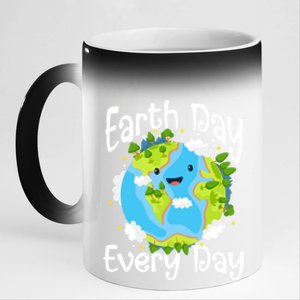 Cute Earth Day Every Day Save Our Planet Green Gift 11oz Black Color Changing Mug