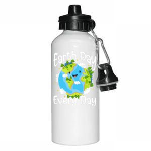 Cute Earth Day Every Day Save Our Planet Green Gift Aluminum Water Bottle