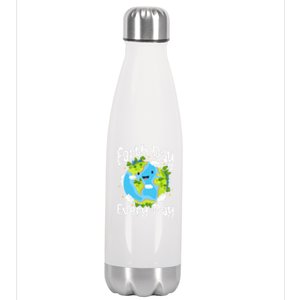 Cute Earth Day Every Day Save Our Planet Green Gift Stainless Steel Insulated Water Bottle