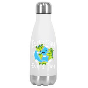 Cute Earth Day Every Day Save Our Planet Green Gift Stainless Steel Insulated Water Bottle