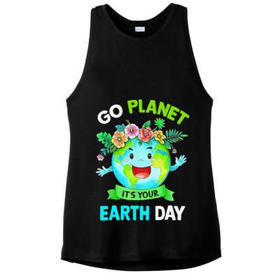 Cute Earth Day 2024 Go Planet Its Your Earth Day 2024 Ladies PosiCharge Tri-Blend Wicking Tank