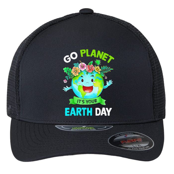 Cute Earth Day 2024 Go Planet Its Your Earth Day 2024 Flexfit Unipanel Trucker Cap