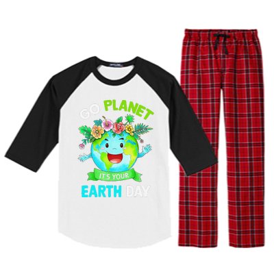 Cute Earth Day 2024 Go Planet Its Your Earth Day 2024 Raglan Sleeve Pajama Set