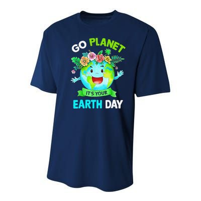 Cute Earth Day 2024 Go Planet Its Your Earth Day 2024 Youth Performance Sprint T-Shirt