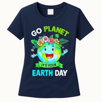 Cute Earth Day 2024 Go Planet Its Your Earth Day 2024 Womens T-Shirt