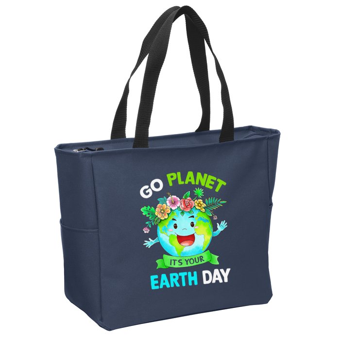 Cute Earth Day 2024 Go Planet Its Your Earth Day 2024 Zip Tote Bag