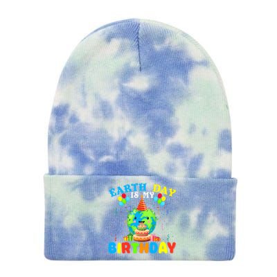 Cute Earth Day Is My Birthday April 22nd Bgiftday Environtal Cute Gift Tie Dye 12in Knit Beanie