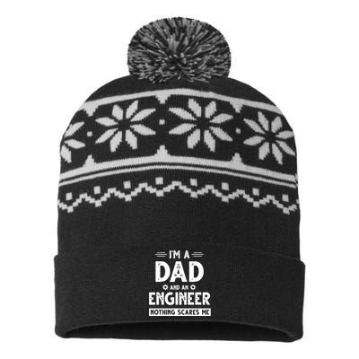 Cute Engineer Dad Men Fathers Day Mechanical Engineering USA-Made Snowflake Beanie