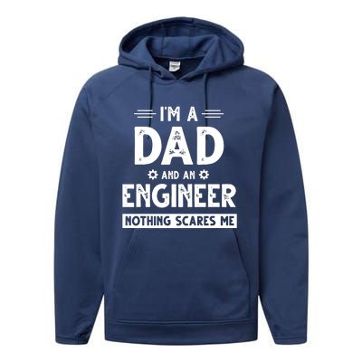 Cute Engineer Dad Men Fathers Day Mechanical Engineering Performance Fleece Hoodie