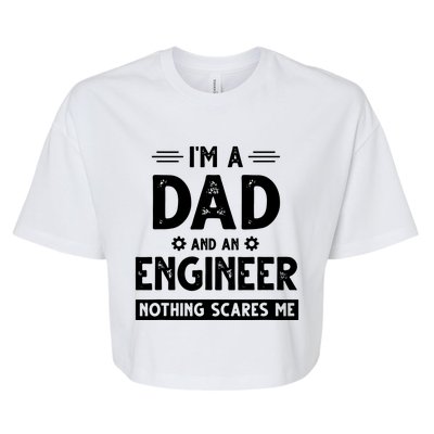 Cute Engineer Dad Men Fathers Day Mechanical Engineering Bella+Canvas Jersey Crop Tee