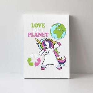 Cute Earth Day Unicorn Dabbing Love Our Planet Unicorns Canvas