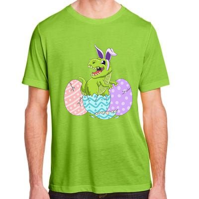 Cute Easter Dinosaur T Rex Bunny Easter Day Adult ChromaSoft Performance T-Shirt