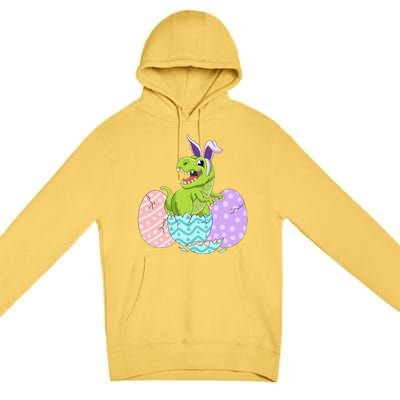 Cute Easter Dinosaur T Rex Bunny Easter Day Premium Pullover Hoodie