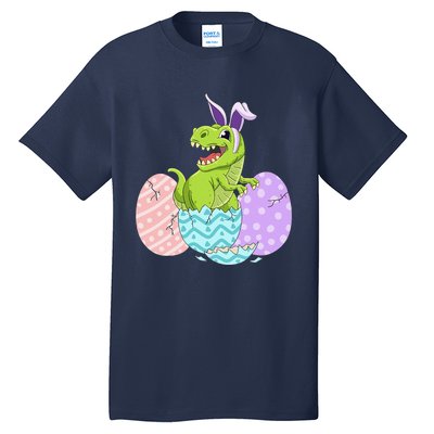 Cute Easter Dinosaur T Rex Bunny Easter Day Tall T-Shirt