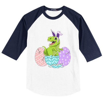 Cute Easter Dinosaur T Rex Bunny Easter Day Baseball Sleeve Shirt