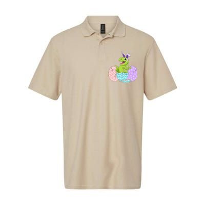 Cute Easter Dinosaur T Rex Bunny Easter Day Softstyle Adult Sport Polo