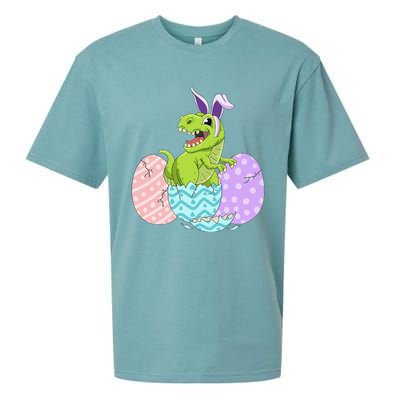 Cute Easter Dinosaur T Rex Bunny Easter Day Sueded Cloud Jersey T-Shirt