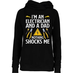 Cool Electrician Design For Dad Professional Electrician Womens Funnel Neck Pullover Hood