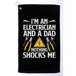 Cool Electrician Design For Dad Professional Electrician Platinum Collection Golf Towel