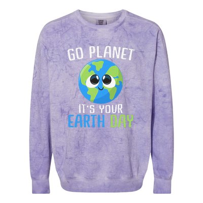 Cute Earth Day Go Planet Earth Day Colorblast Crewneck Sweatshirt