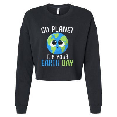 Cute Earth Day Go Planet Earth Day Cropped Pullover Crew