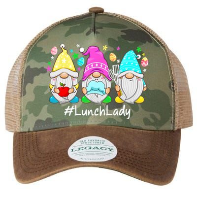 Cute Easter Day Gnome Love Lunch Lady Wo Matching Legacy Tie Dye Trucker Hat