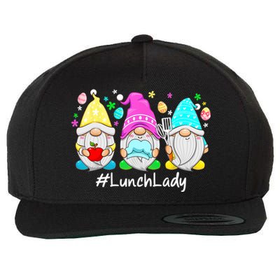 Cute Easter Day Gnome Love Lunch Lady Wo Matching Wool Snapback Cap