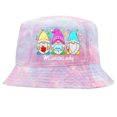 Cute Easter Day Gnome Love Lunch Lady Wo Matching Tie-Dyed Bucket Hat