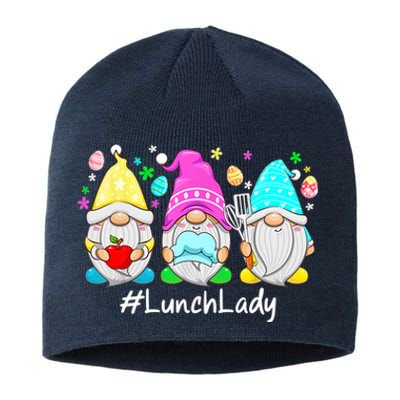 Cute Easter Day Gnome Love Lunch Lady Wo Matching Sustainable Beanie