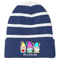 Cute Easter Day Gnome Love Lunch Lady Wo Matching Striped Beanie with Solid Band