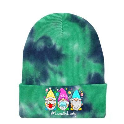 Cute Easter Day Gnome Love Lunch Lady Wo Matching Tie Dye 12in Knit Beanie