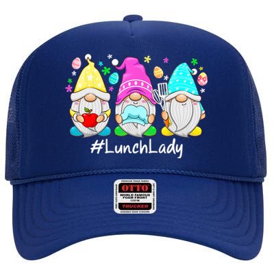 Cute Easter Day Gnome Love Lunch Lady Wo Matching High Crown Mesh Back Trucker Hat