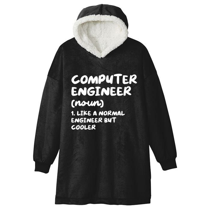 Computer Engineer Definition Funny Engineering Hooded Wearable Blanket