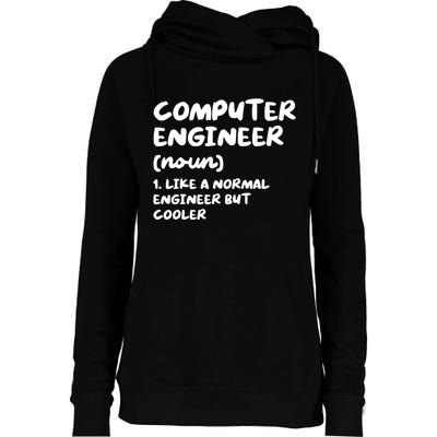 Computer Engineer Definition Funny Engineering Womens Funnel Neck Pullover Hood