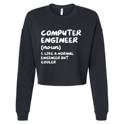Computer Engineer Definition Funny Engineering Cropped Pullover Crew