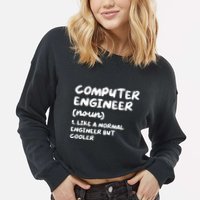 Computer Engineer Definition Funny Engineering Cropped Pullover Crew