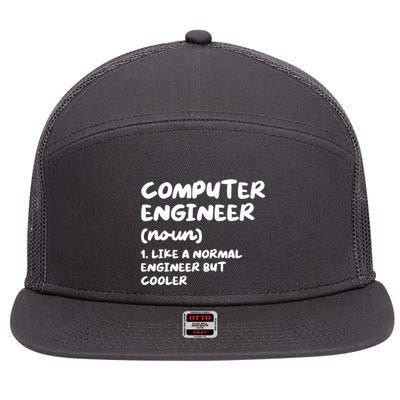 Computer Engineer Definition Funny Engineering 7 Panel Mesh Trucker Snapback Hat