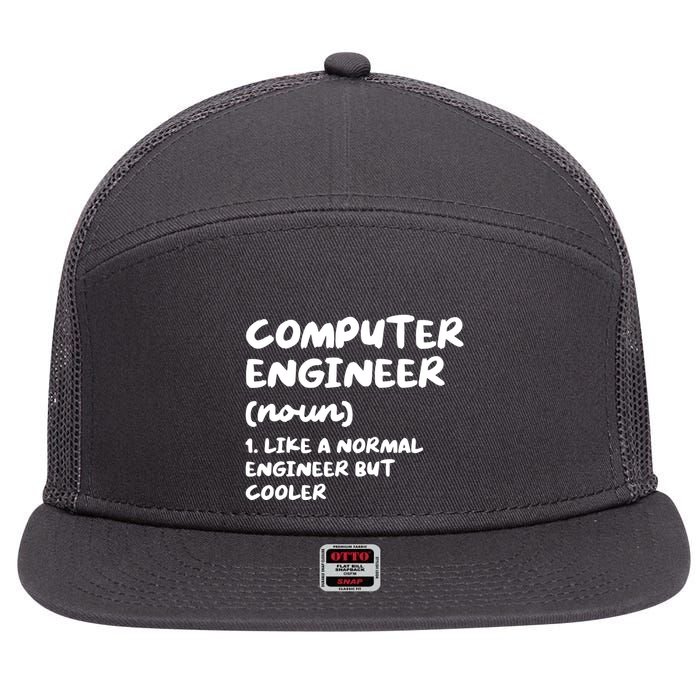 Computer Engineer Definition Funny Engineering 7 Panel Mesh Trucker Snapback Hat