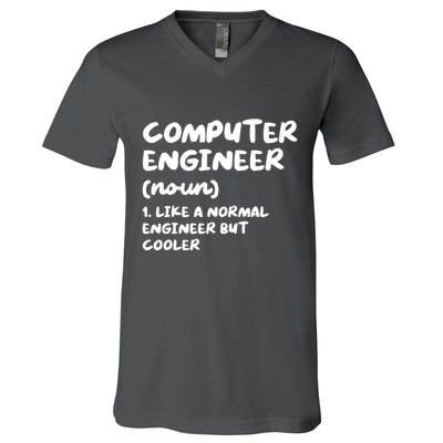 Computer Engineer Definition Funny Engineering V-Neck T-Shirt