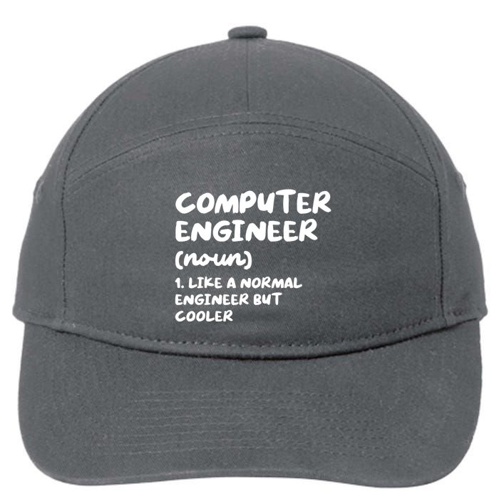 Computer Engineer Definition Funny Engineering 7-Panel Snapback Hat